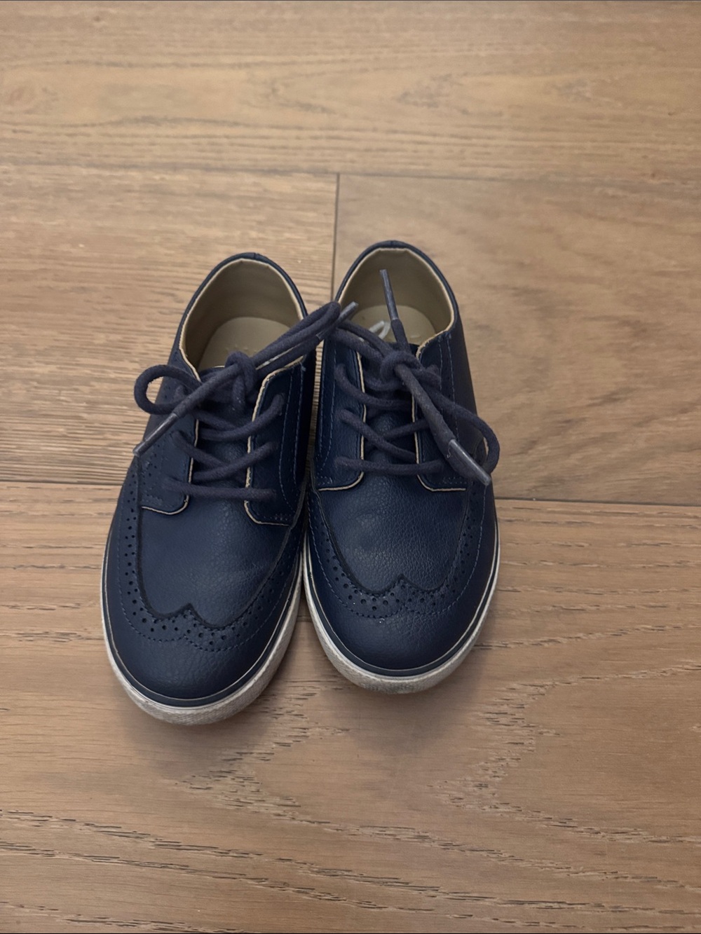 Janie and Jack Navy Wingtip Lace-Up Kids Shoes
